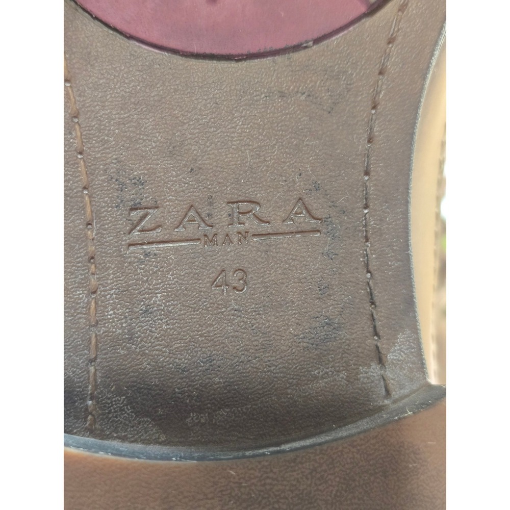 ZARA MAN Leather Lace Up Ankle Boots Brown Cap Toe Size 10/ 43 EU - Picture 3 of 11